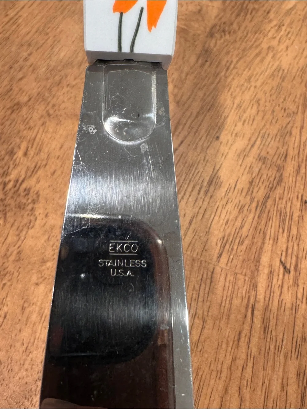 Vtg Ekco Stainless Steel Country Garden Pattern Frosting Spatula Spreader MCM